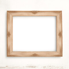 Maqueta de marco de fotos realista. Retrato grande a3, a4 maqueta de marco de madera en una pared blanca en blanco. Marco de p&oacute;ster simple, limpio, moderno y minimalista. Maqueta de marco de imagen ve