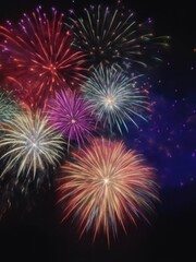 Fototapeta na wymiar Beautiful New Year fireworks in close-up.