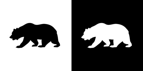 Bear silhouette icon. Animal icon. Black animal icon. Silhouette