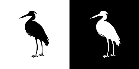 Crane silhouette icon. Animal icon. Black animal icon. Silhouette
