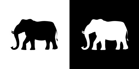 Elephant silhouette icon. Animal icon. Black animal icon. Silhouette - obrazy, fototapety, plakaty