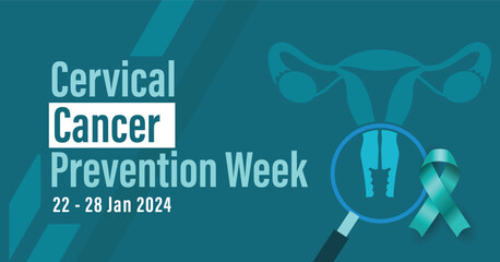 Cervical Cancer Prevention Week 2024. Campaign banner.