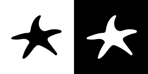 Starfish silhouette icon. Animal icon. Black animal icon. Silhouette - obrazy, fototapety, plakaty