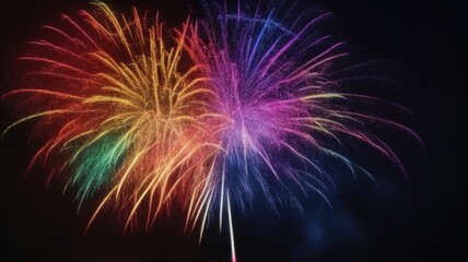Fototapeta premium Beautiful New Year fireworks in close-up.