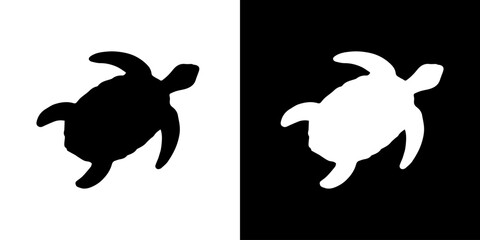 Turtle silhouette icon. Animal icon. Black animal icon. Silhouette
