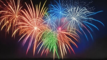 Beautiful New Year fireworks in close-up.