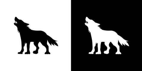 Wolf silhouette icon. Animal icon. Black animal icon. Silhouette