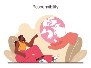 Delegation. Task assignment and control. Leader or manager transferring a task to a responsible employee. Effective business management. Flat vector illustration