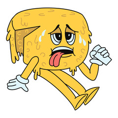 Thirsty Cute Cheese Cartoon illustration