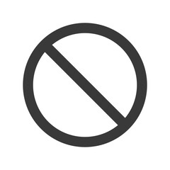 Big black grey do not round circle crossed sign, don't doing something, stop or prohibited isolated sign	