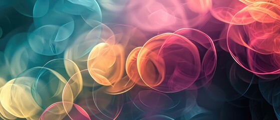 Soft, vibrant circles in a dreamy bokeh effect with a rainbow of colours.