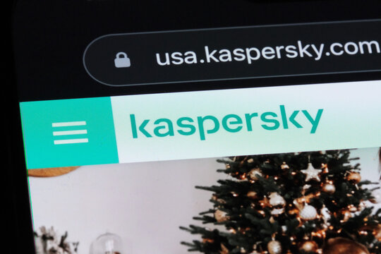 Shanghai,China-Jan.1st 2024: Kaspersky Lab company brand logo on official website
