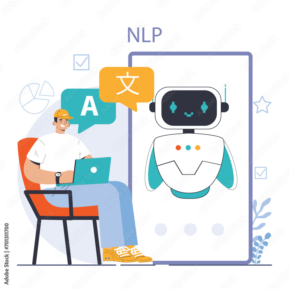 Poster chat bot. ai-powered customer service. online consultation with artificial neural network. artificia
