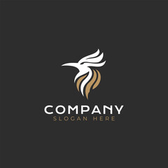 Luxury hummingbird mascot vector logo design. Simple minimalist bird as company brand identity. Vector illustration.