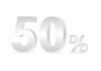 50% or 50 Percent Off Sale Discount. 50% for Banner, Poster or Advertising. Vector Illustration. 