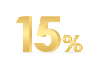 15% or 15 Percent Off Sale Discount. 15% for Banner, Poster or Advertising. Vector Illustration. 