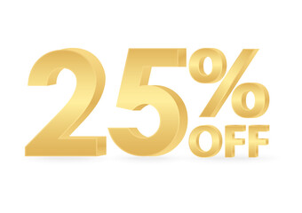 25% or 25 Percent Off Sale Discount. 25% for Banner, Poster or Advertising. Vector Illustration. 