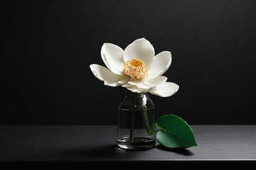 Single flower in black table