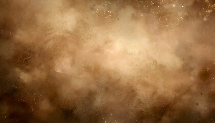 Light Brown Abstract Dirty Grunge Background with Dust Particles and Lighted Middle