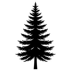 Pine Tree vector silhouette black color 19
