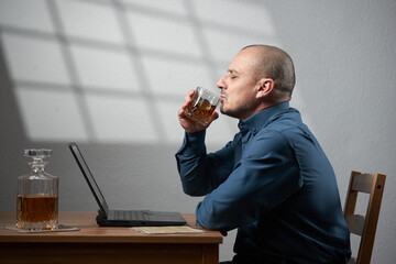 Drinking whiskey at work