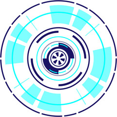 Abstract Technology Circle Digital Futuristic