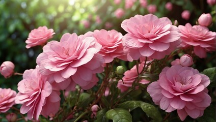 Fototapeta premium Beautiful Close-up of Pink Flowers in Nature 