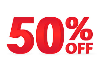 50% or 50 Percent Off Sale Discount. 50% for Banner, Poster or Advertising. Vector Illustration. 