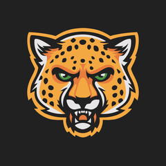 Angry cheetah head esport logo