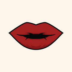 Vector icon of the lips