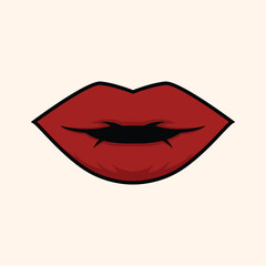 Vector icon of the lips