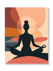Vector yoga concept in a modern style. For covers, brochure, banners, flyers and other projects about meditation and relax. For web and printing.
