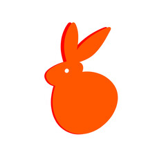 easter bunny rabbit logo flat illustration isolated on transparent or white background 