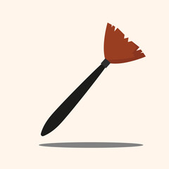 fan brush for make-up vector icon. Flat design style.