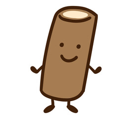 かわいいゴボウのキャラクターのデフォルメ擬人化イラスト