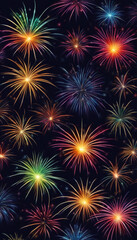 Beautiful New Year fireworks in close-up.