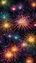 Naklejka premium Beautiful New Year fireworks in close-up.