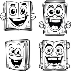 Smile book coloring page