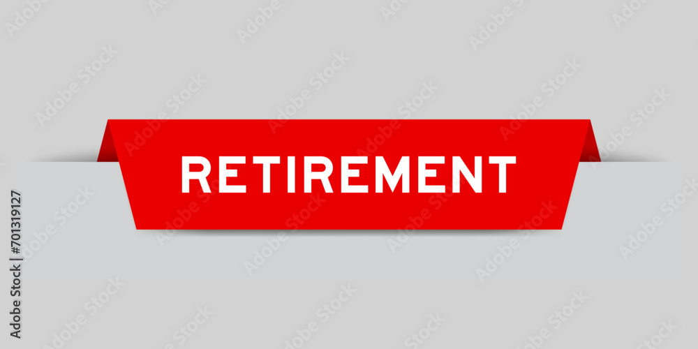 Canvas Prints Red color inserted label with word retirement on gray background