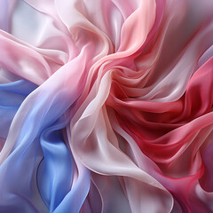 Background composed of red, blue and white silk, luxurious, smooth and soft
