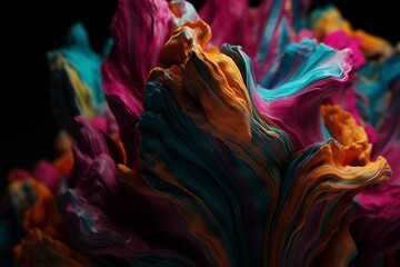 A colorful abstract representation with flowing lines. Generative AI