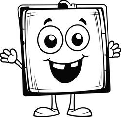 Blackboard emoji vector stock photo, coloring page