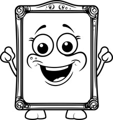 Blackboard emoji vector stock photo, coloring page