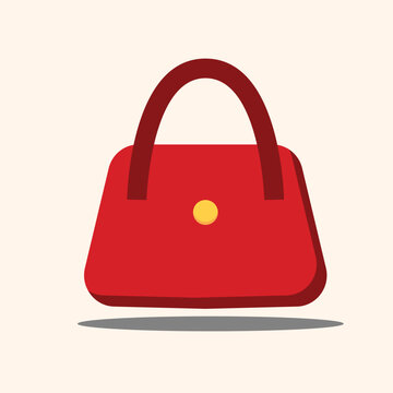 Cartoon illustration of women bag vector icon isolated on white background, stylish handbag. Ladies handbag in flat style. Elegant ladies bright leather bag, female fashion accessories object