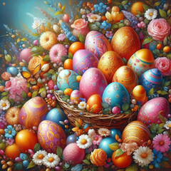 Fototapeta na wymiar Various Easter Egg Illustrations