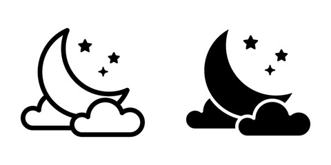 Moon Icon. Night sign. symbol for mobile concept and web design. vector illustration - obrazy, fototapety, plakaty