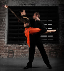 Tango dancers in action