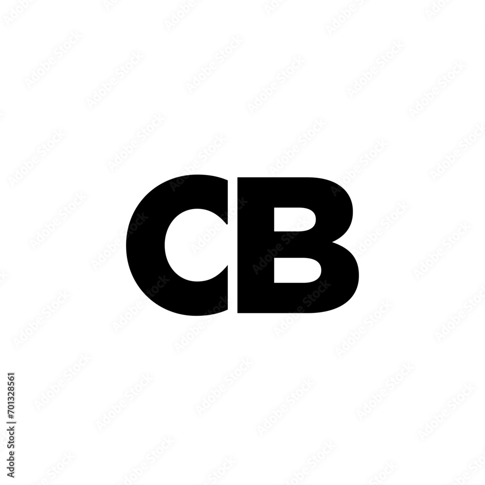 Fototapete letter c and b, cb logo design template. minimal monogram initial based logotype.