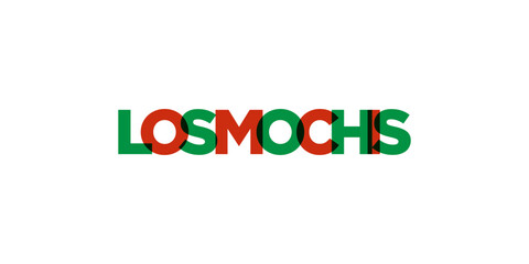 Los Mochis in the Mexico emblem. The design features a geometric style, vector illustration with bold typography in a modern font. The graphic slogan lettering.