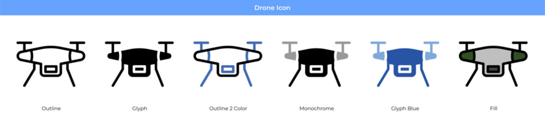 Drone Icon Set Vector